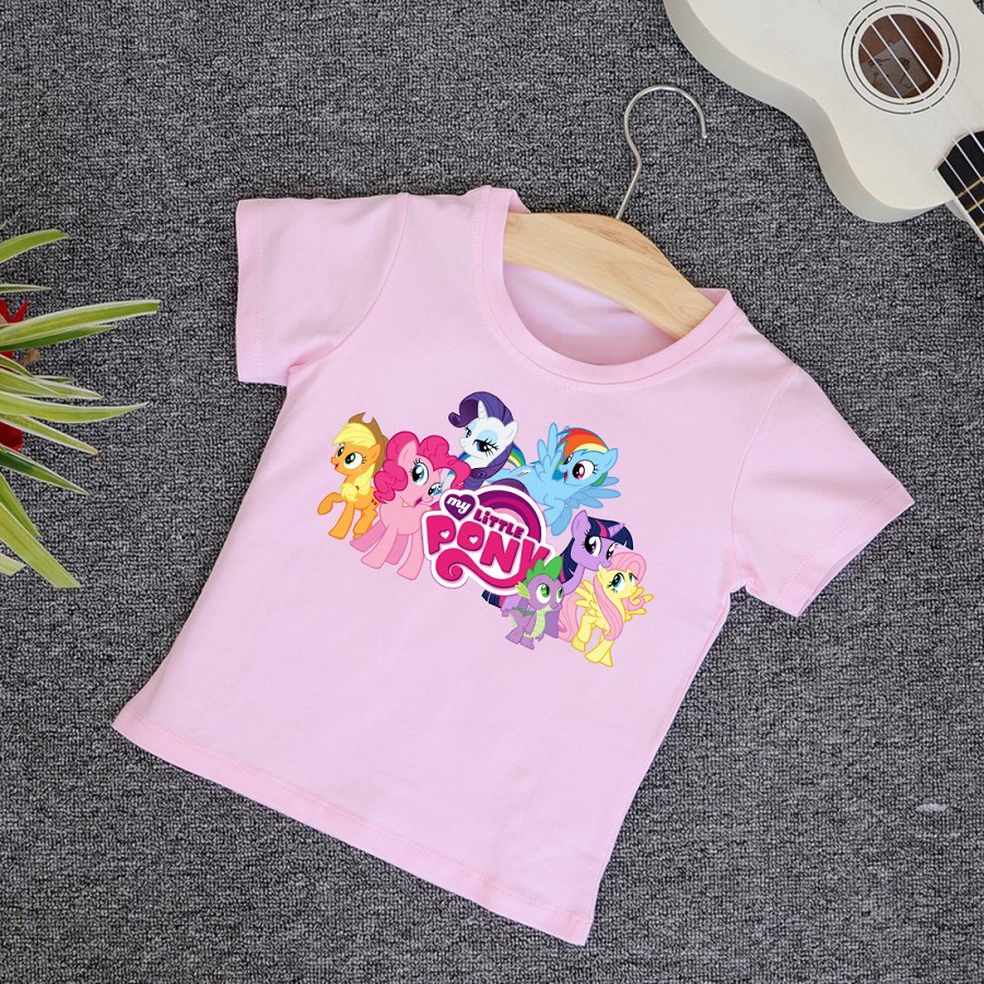 Áo Thun Trẻ Em In Hình Ngựa 1 Sừng Pony Bé Gái Cực Thích | Áo My Little Pony