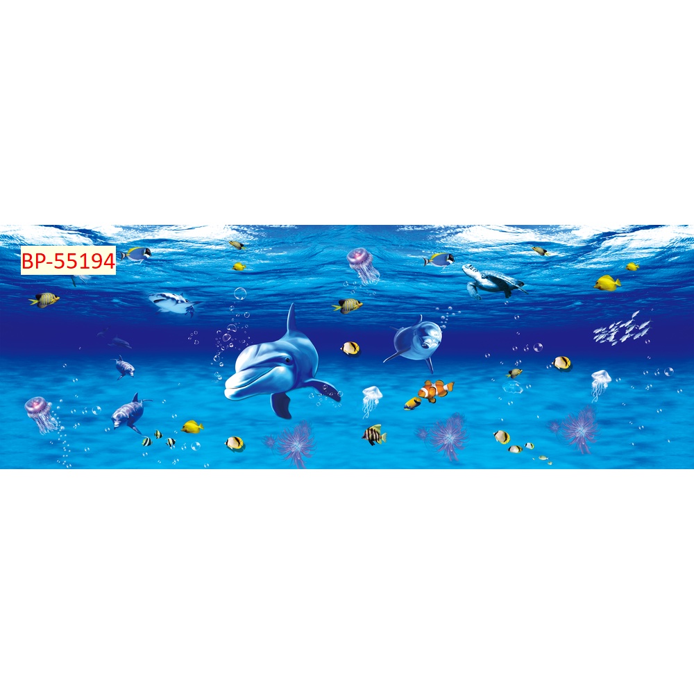 Tranh Dán Tường Hoạt Hình Thế Giới Đại Dương 3D chất liệu chống thấm nước