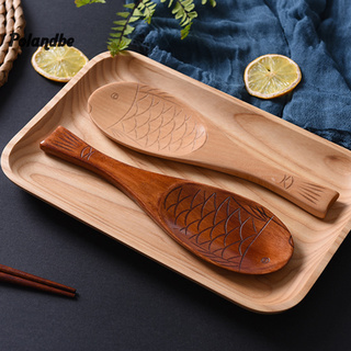 Muỗng Xới Cơm Bằng Gỗ Pe Chống Dính Hình Cá