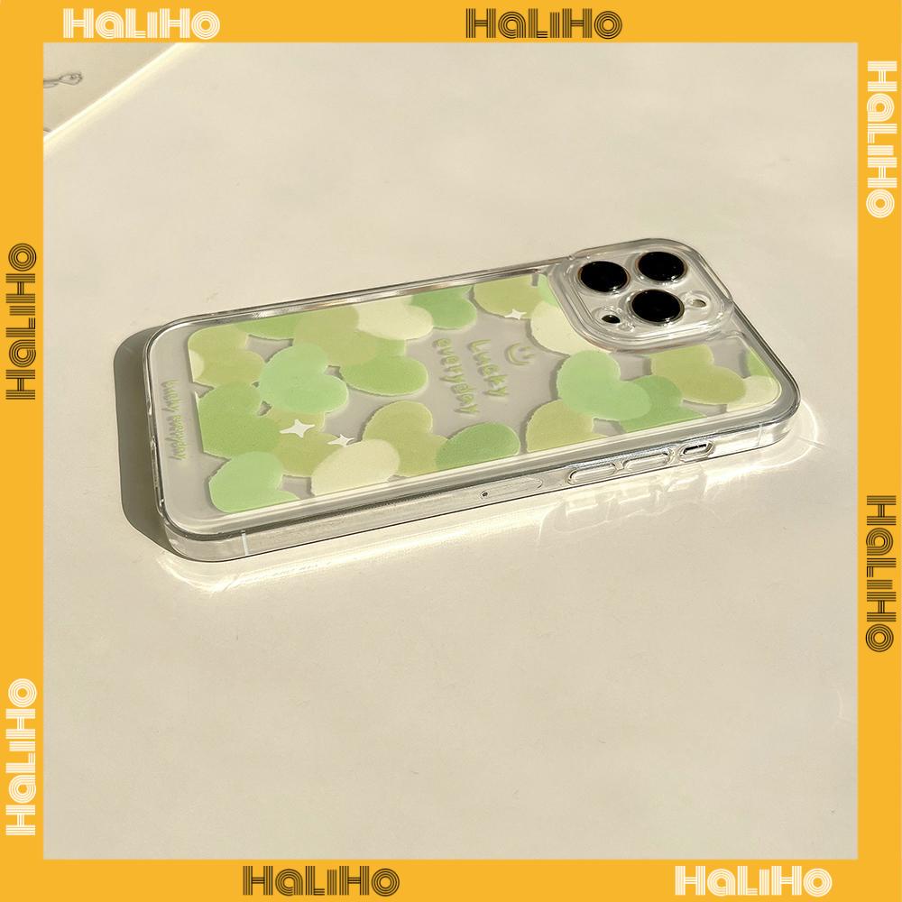 iPhone Case Silicone Soft Case Clear Case Metal Button Shockproof Protection Camera Green Love Compatible with iPhone 11 iPhone 13 Pro Max iPhone 12 Pro Max iPhone 7 Plus iPhone xr