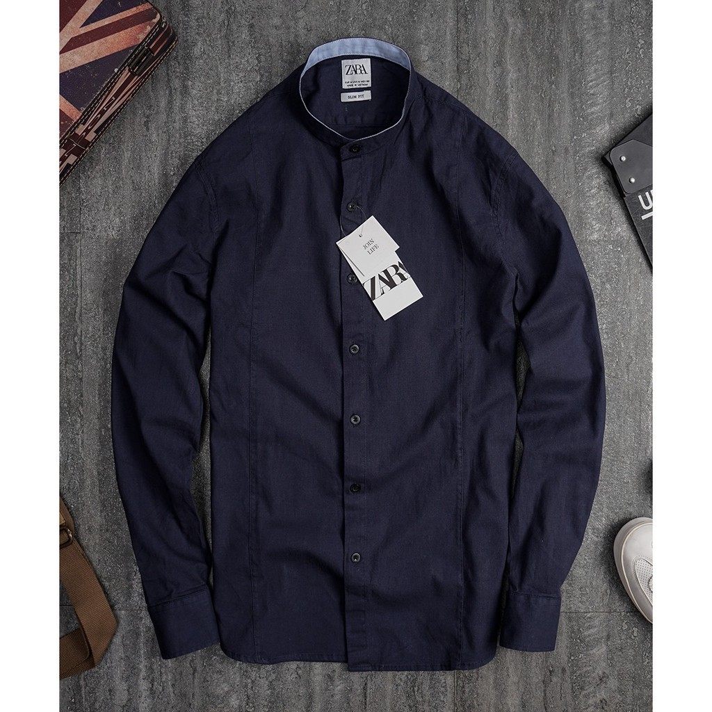 ÁO SƠ MI NAM ĐẸP VẢI ĐŨI LINEN ( MÃ SM02) - MÀU TÍM THAN