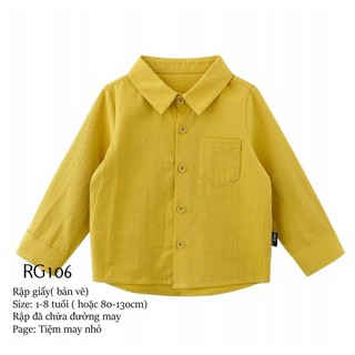 Rg106_rập giấy may áo sơ mi bé gái