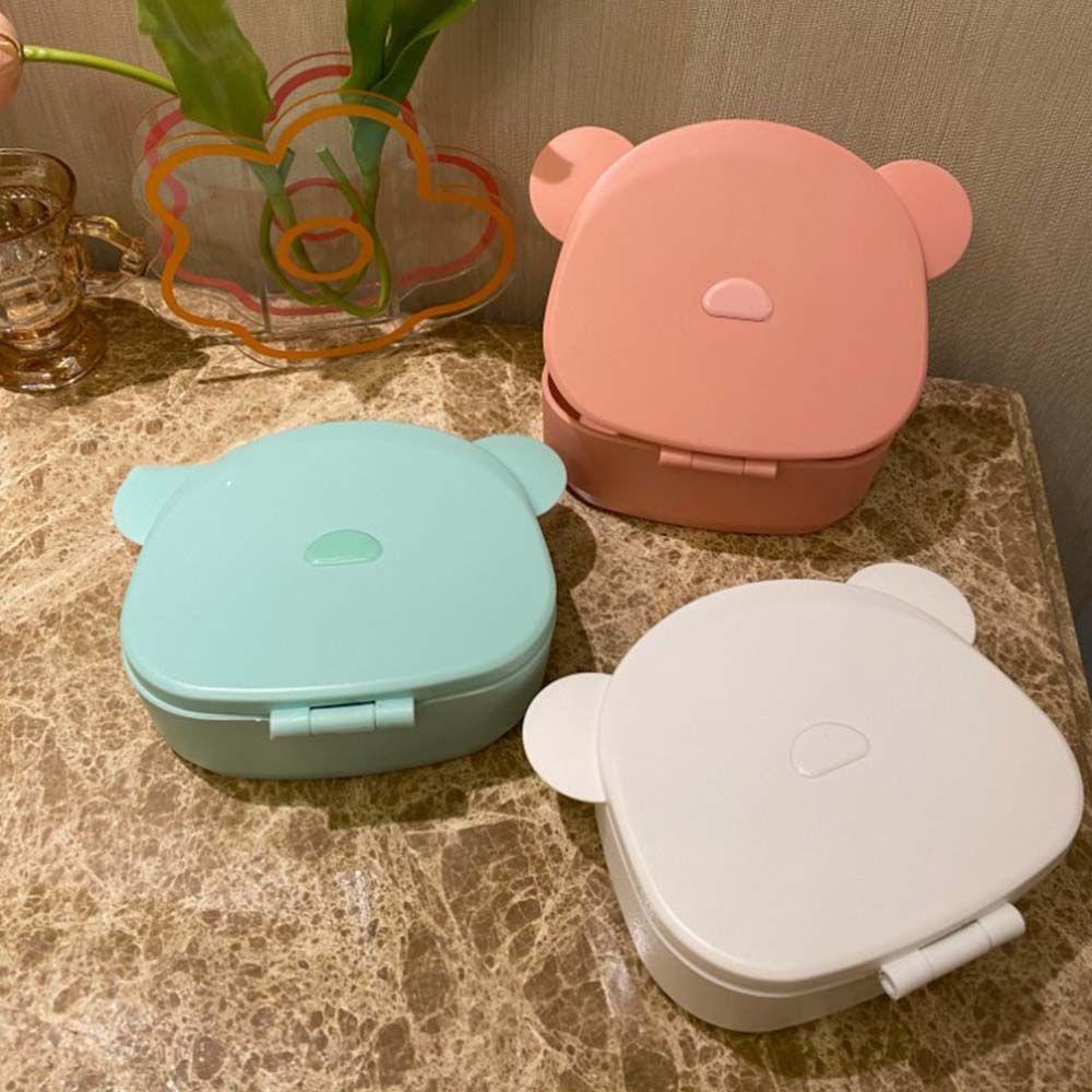 ANEMONE Hộp Đựng Trang Sức Hình Gấu / Mèo Hoạt Hình Có Gương Giá Đỡ