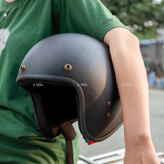 Nón Bảo Hiểm 3/4 Damtrax Đen Trơn
