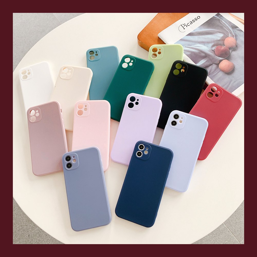 ốp điện thoại Casing Ốp lưng Samsung Galaxy S20 Fe S21 Ultra S20 Plus S10 Lite Note 10 Official Original Square Solid Color Liquid Silicone Soft Phone Case Protective Cover
