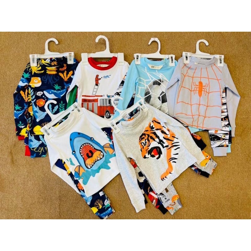 Set 2 bộ thun cotton HM dư xịn bé trai