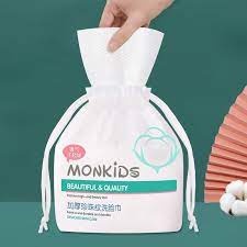 Khăn lau mặt khô Monkids túi lớn 260g dùng 1 lần lau khô lau ướt
