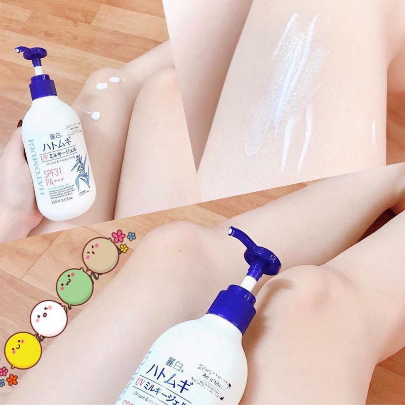 Sữa dưỡng thể chống nắng Hatomugi The UV Milky Gel SPF31 PA+++ 250ml