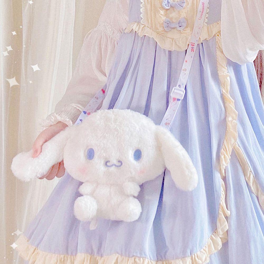 Túi Đeo Chéo Bằng Vải Lông Phong Cách Lolita Ngọt Ngào Cho Nữ