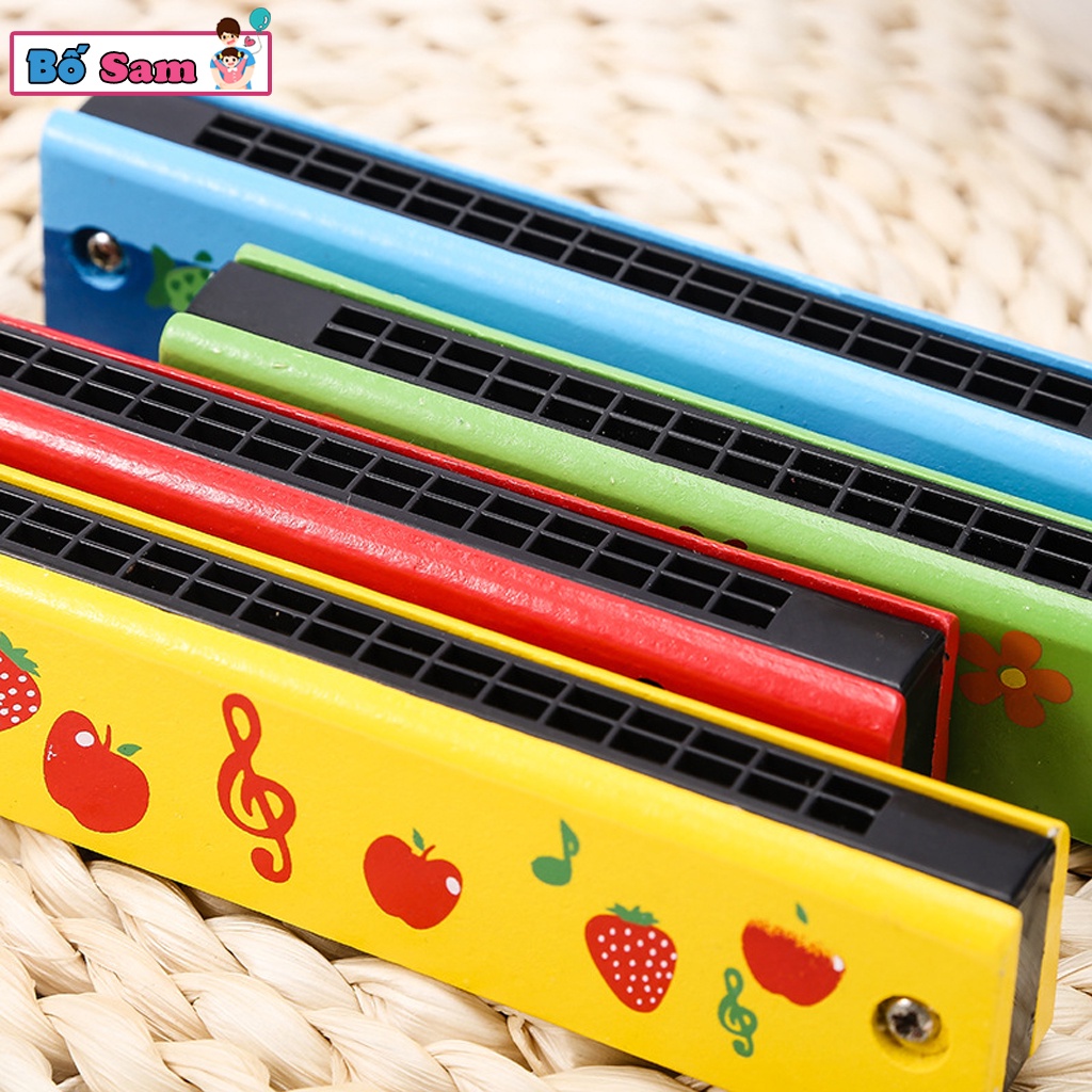 Kèn harmonica đồ chơi cho bé, kèn hamonica 16 lỗ nhiều màu đáng yêu Shop Bố Sam