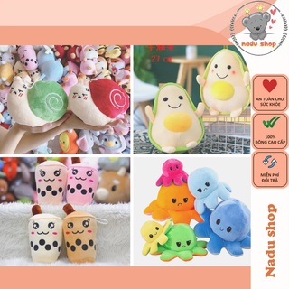 Thú nhồi bông nhỏ - bạch tuộc, ốc sên, cốc trà sữa, quả bơ - vải mịn cao cấp - NaDuShop198