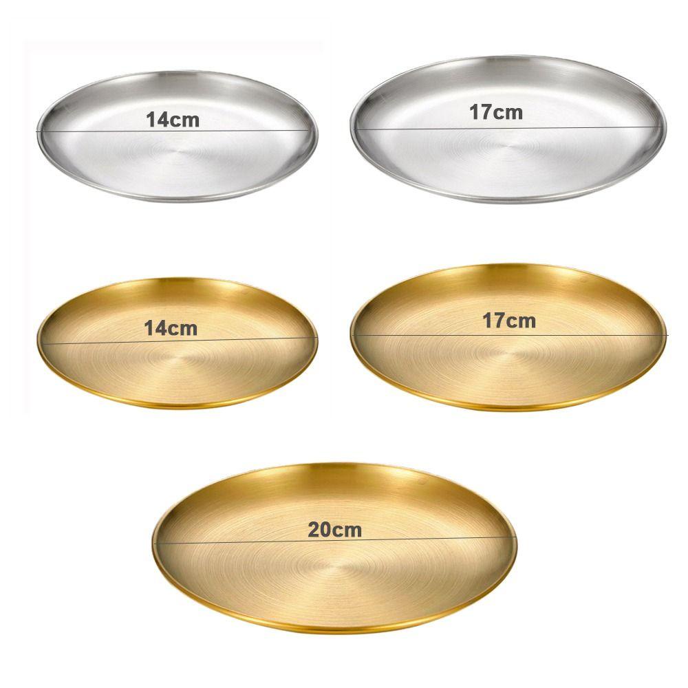 Đĩa Inox Dày Đựng Thức Ăn Phong Cách Hàn Quốc|Đĩa Đựng Thức Ăn Vặt Tiện Dụng
