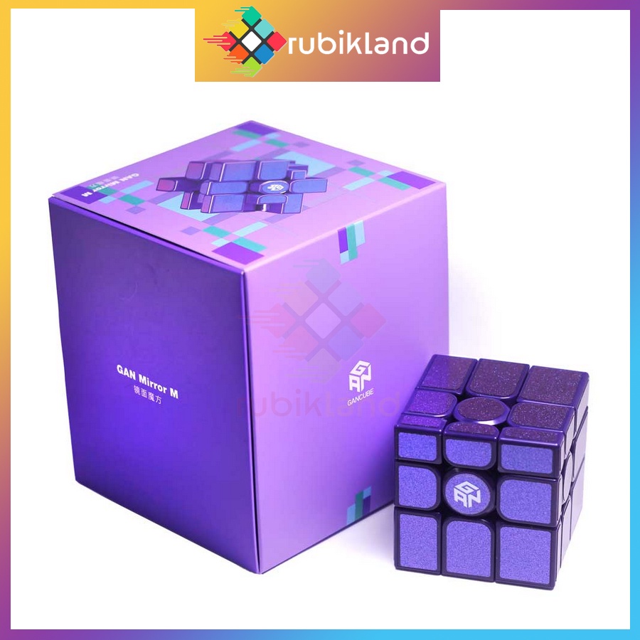 Rubik Gan Mirror 3x3 Màu Tím Rubic Biến Thể Bump Purple Tráng Gương Hàng Cao Cấp Có Nam Châm Đồ Chơi Trí Tuệ