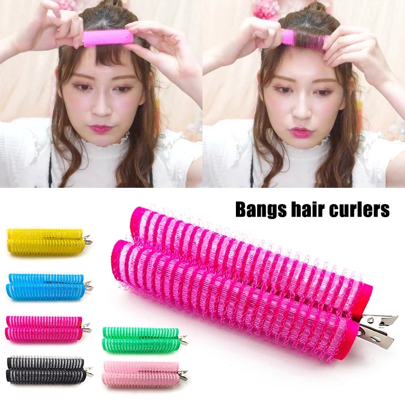 Korean DIY Bangs Hair Root Fluffy Hair Clips/ Self-adhesive Lazy Hair Rollers/ Portable Curling Tube Clips/ Women Hair Styling Tool