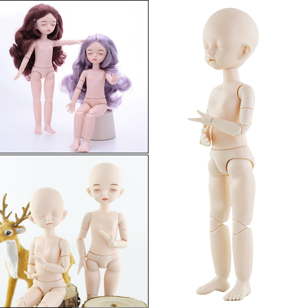 New Cute 1/6 Jointed Doll Body with Head Parts for BJD Doll Accessories