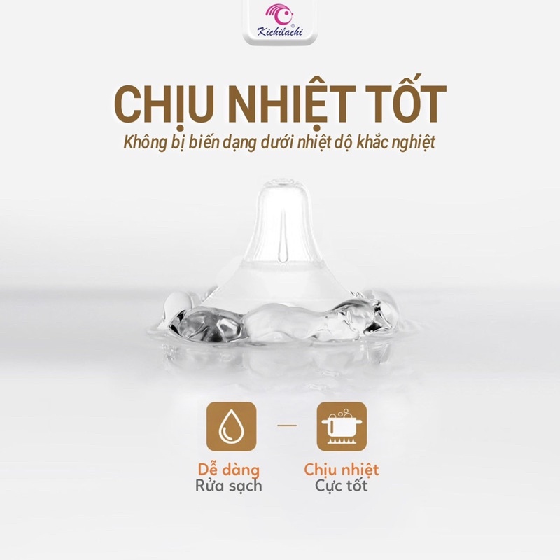 Núm Ti Moyuum- Kichilachi Chính Hãng,núm Ti Kichilachi Thần Thánh Siêu Mềm Cho Bé Kén Ti