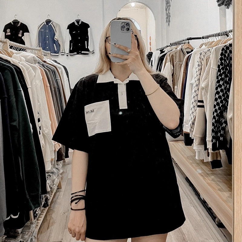 Áo Thun Polo Unisex JAY.CLO màu XANH LÁ/TRẮNG/ĐEN form rộng 🍃 Chất thun cá sấu form nam nữ unisex/Áo thun có cổ 🖤