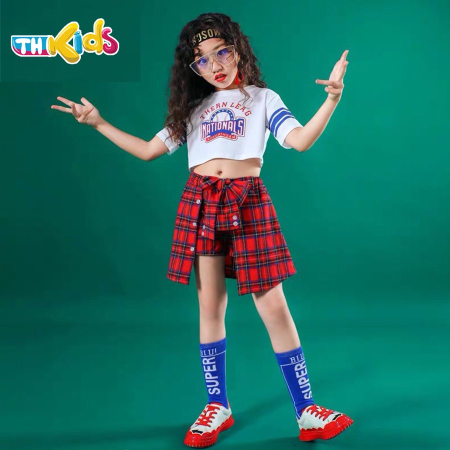 Đồ Nhảy Trẻ Em Mẫu Áo Nationals Tay Ngắn Dáng Croptop