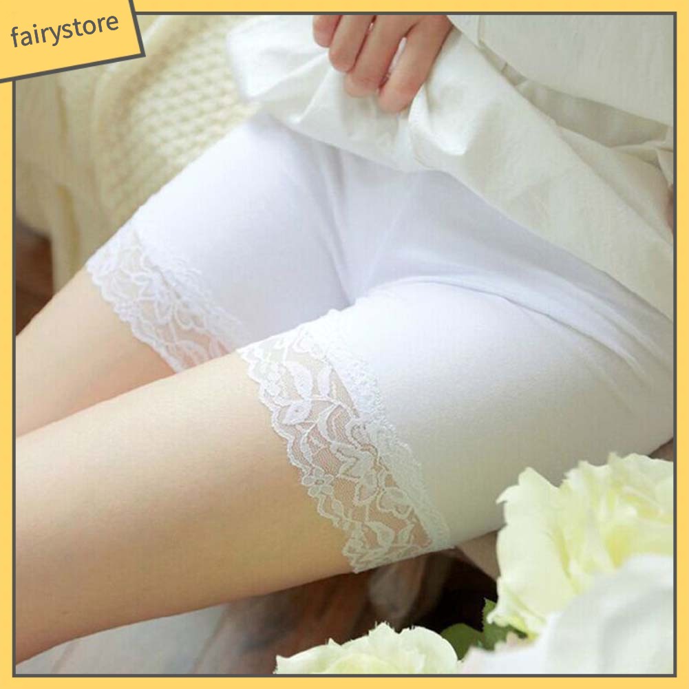 Quần bảo hộ ngắn phối ren để mặc đầm thời trang dành cho nữ