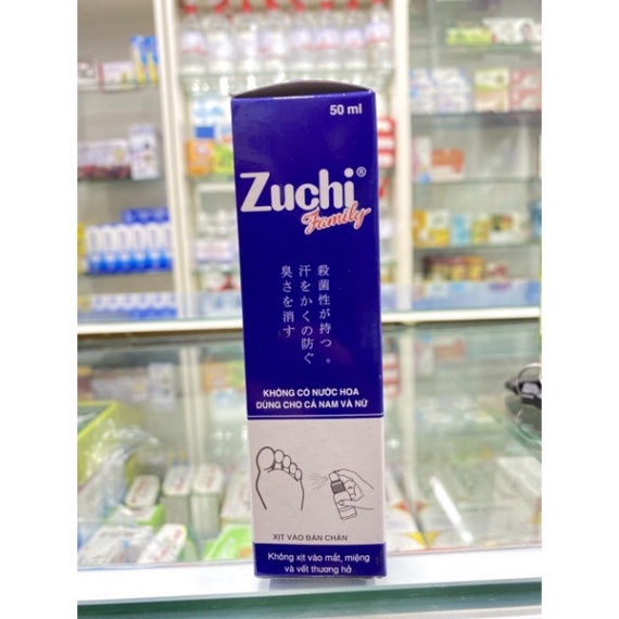 [Chính hãng] Xịt khử mùi hôi chân và giày ZuChi Family - Chai 50ml  Date mới