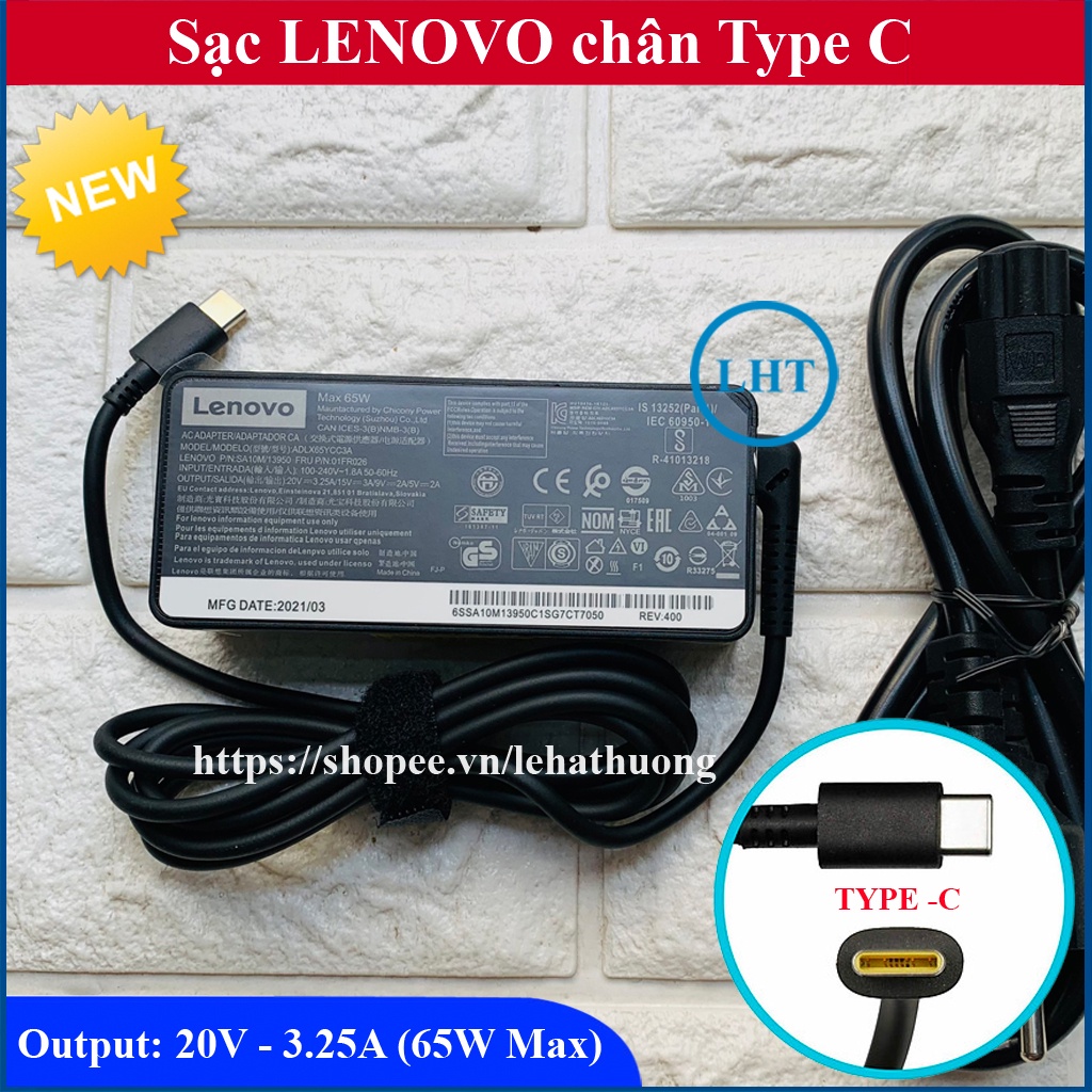 ⚡️ Sạc Laptop Lenovo 20V - 3.25A - 65W chân C type c