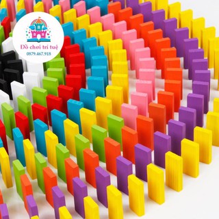 Bộ Đồ Chơi Domino 120 Miếng sắc mầu Bằng Gỗ Cho Bé