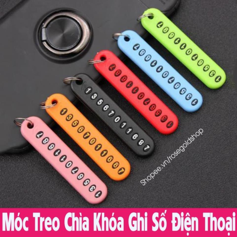 Móc Đeo Chìa Khóa Ghi Số Điện Thoại Tự Chọn Tránh Thất Lạc [Thanh Mai Shop]