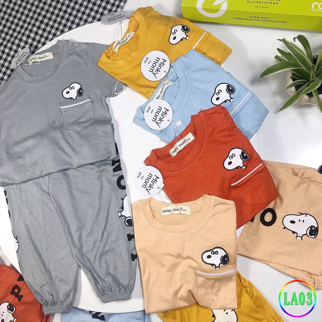 Bộ Tay cộc quần dài THUN LẠNH MINKY MOM ALIBABA SNOPPY CHO BÉ TRAI/BÉ GÁI