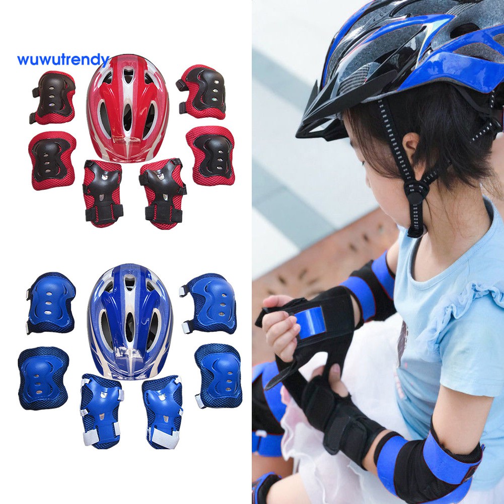 Bộ mũ bảo hiểm và đệm đầu gối + khuỷu tay cho bé trượt patin/đạp xe