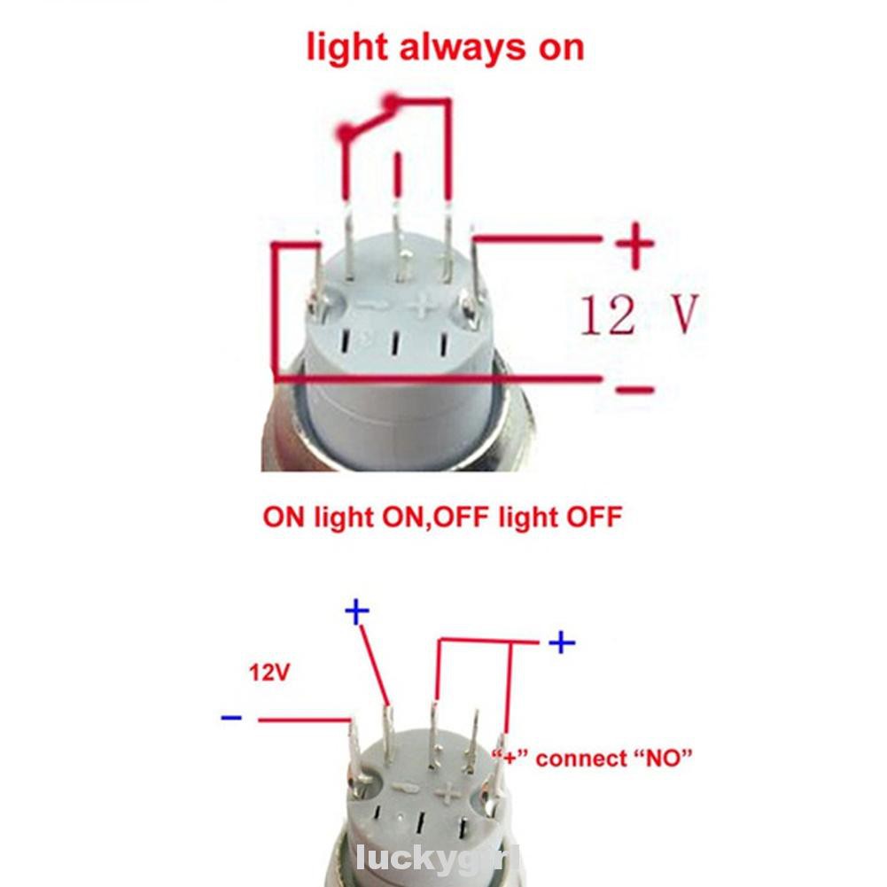 Công Tắc Nút Nhấn Bằng Kim Loại Chống Thấm Nước 16mm 12v