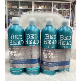 Bộ dầu gội xả phục hồi tóc tigi bed head 750ml màu xanh