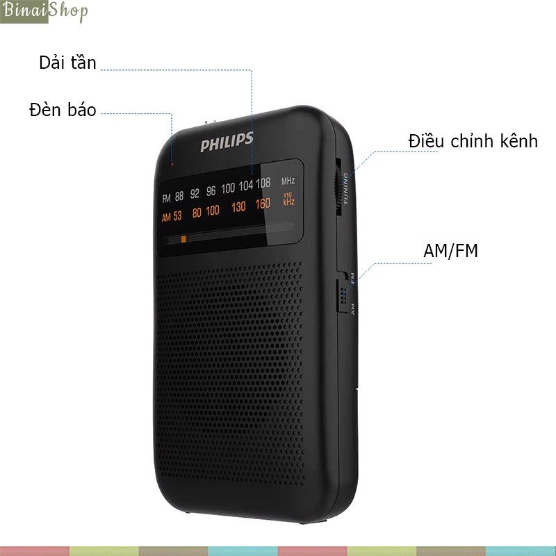 Philips 1000 Series - Đài Radio AM/FM Cổ Điển Bỏ Túi Dành Cho Người Già