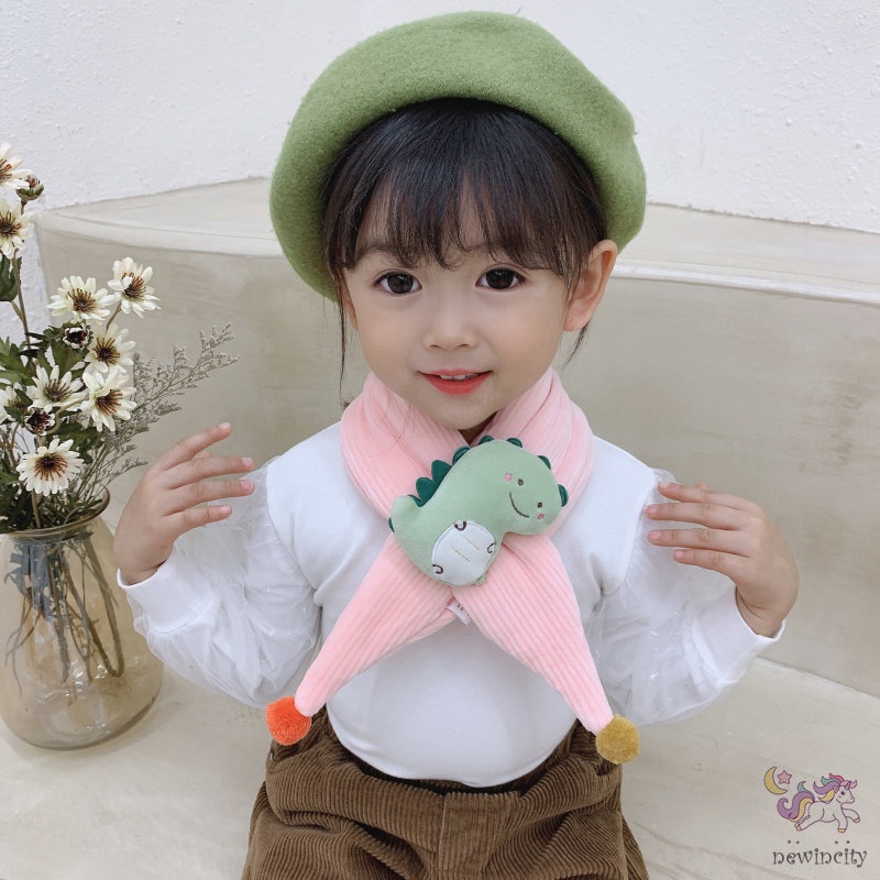 Khăn Choàng Cổ Vải Nhung Họa Tiết Hoạt Hình Phong Cách Hàn Quốc Cho Bé