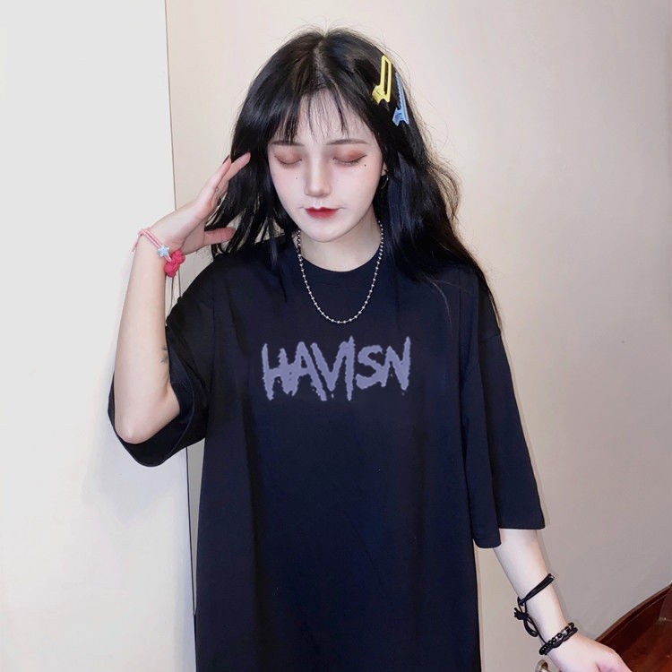 ☾✖2020 summer new Korean version of large size women s clothing loose 200 kg fat MM port Wind printed half-sleeved T-shirt female student trend
