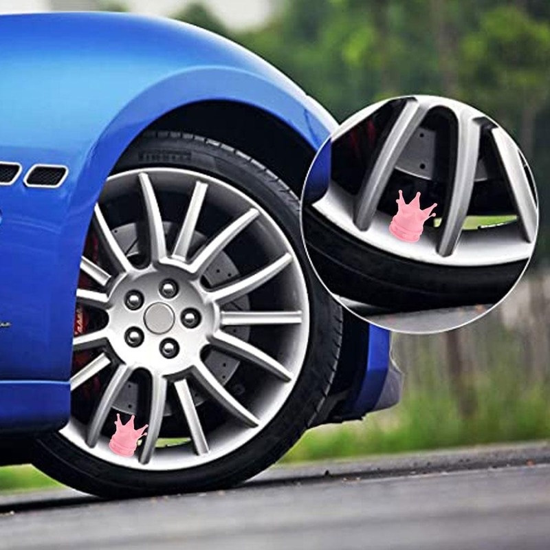 Bộ 4 Nắp Van Bánh Xe Chống Rò Rỉ Kích Thước Nhỏ Gọn Trang Trí Xe Máy Xe Đạp