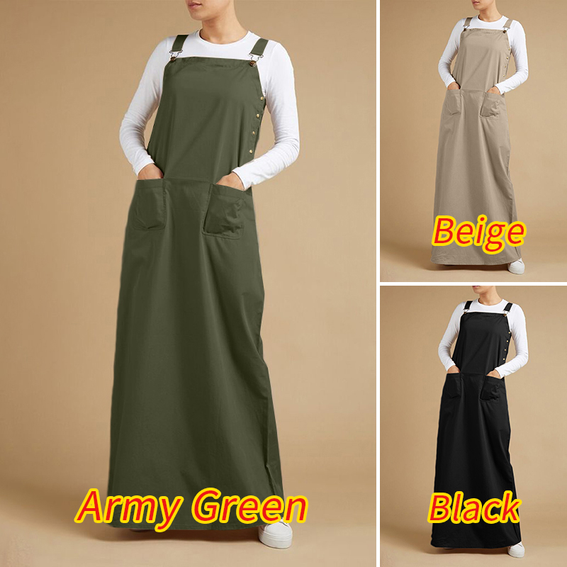 Đầm Maxi ZANZEA Hai Dây Dáng Rộng Cổ Vuông Màu Trơn Thời Trang Cho Nữ