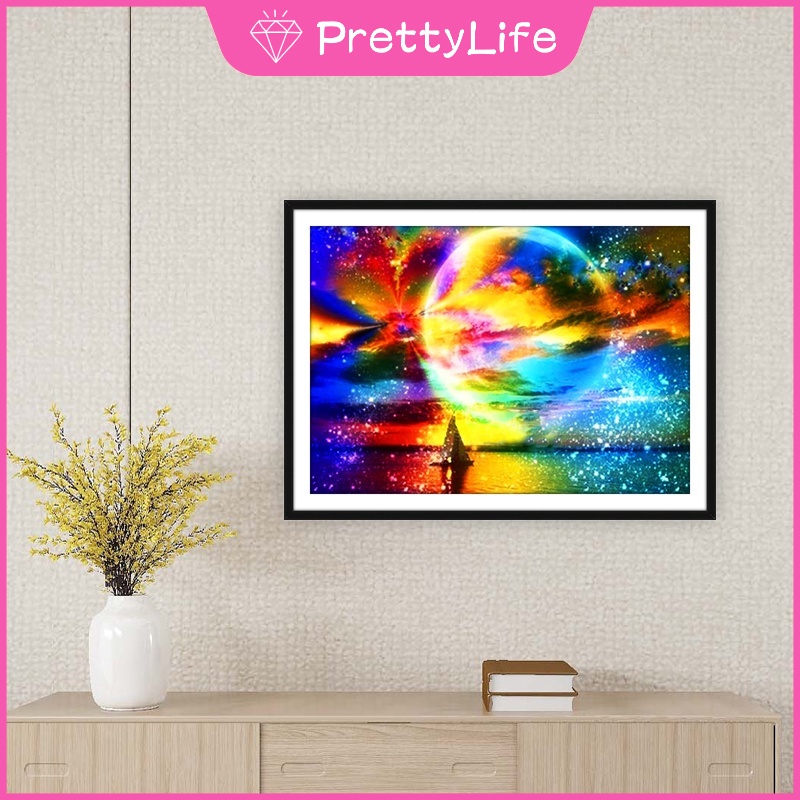 Bộ Tranh Đính Đá 5D Họa Tiết Bầu Trời Đầy Sao Độc Đáo DIY Dùng Trang Trí Nhà Cửa