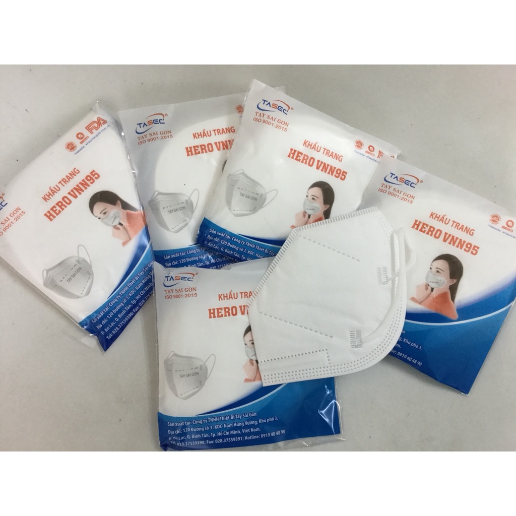 Khẩu Trang Sài Gòn HERO VNN95 Chống Bụi Cao Cấp - 1 bịch 5 cái _ Hình Chụp Thật
