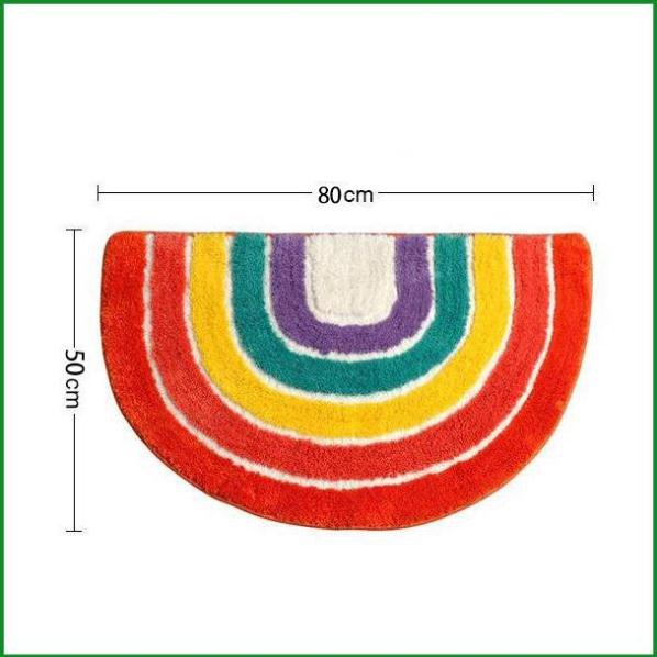 [ Thảm ] Thảm lau chân lông mịn hình cầu vồng cỡ 50x80cm, mã 75