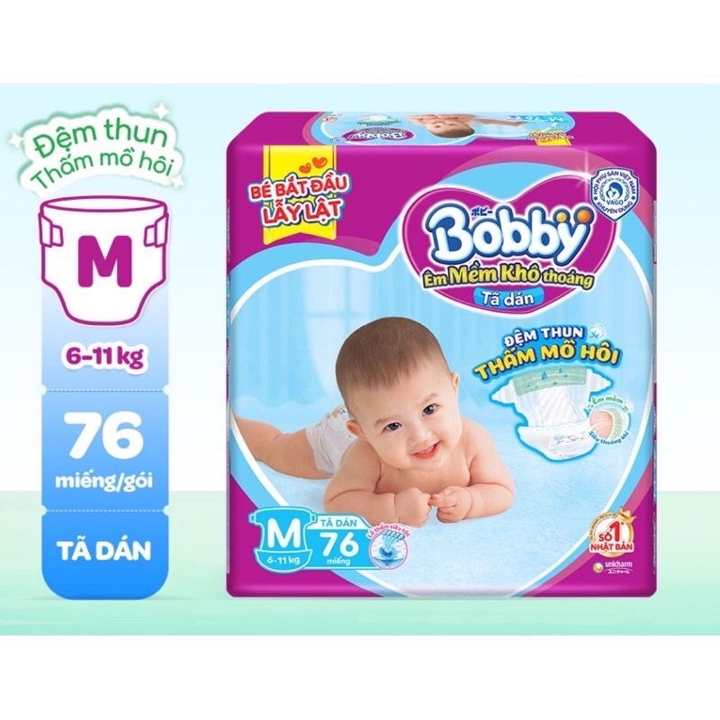 Tã dán bobby size L68/M76/Xl62