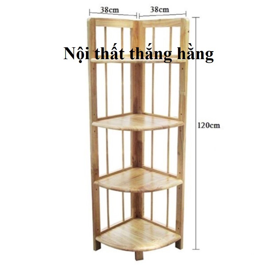 Giá góc 4 tầng gỗ cao su