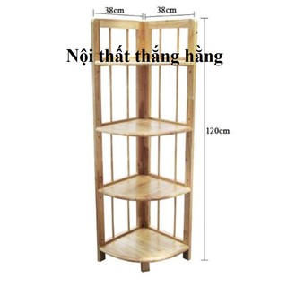 Giá góc 4 tầng gỗ cao su
