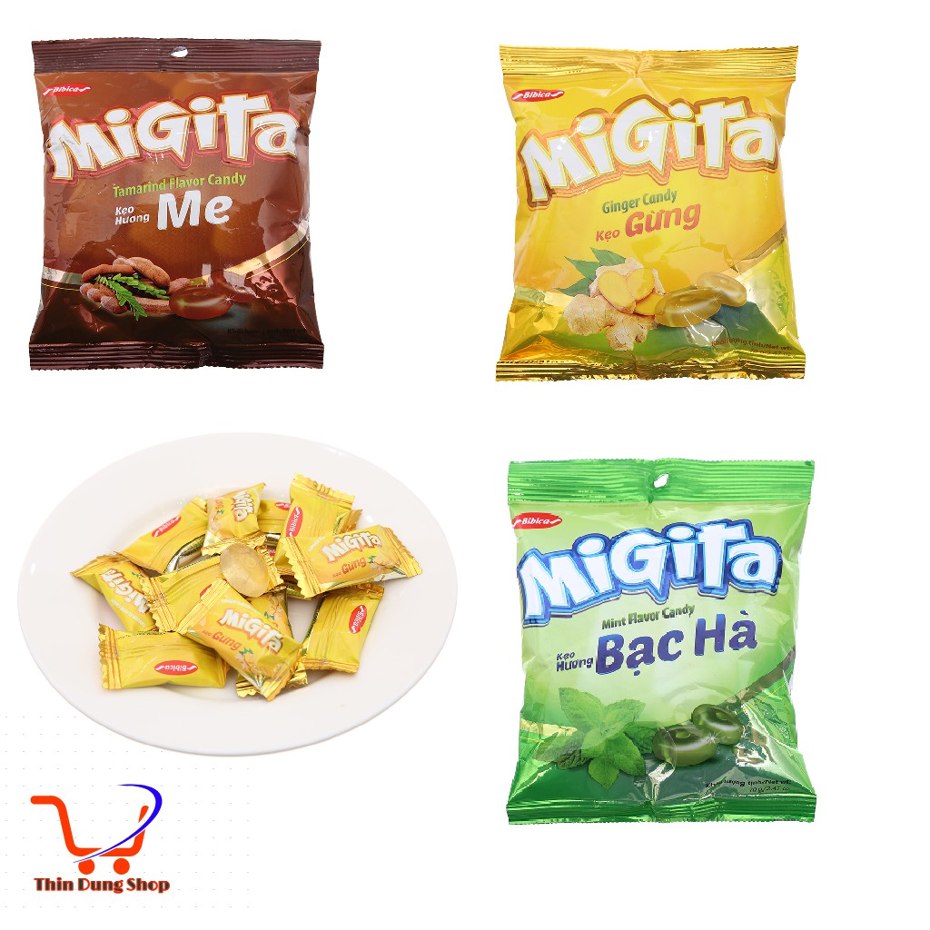 KẸO MIGITA BIBICA ĐỦ VỊ GÓI 70G date mới