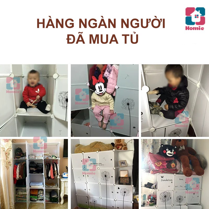 Tủ nhựa đựng quần áo nhựa ghép 9 ô loại to sâu 47 - Tủ treo quần áo lắp ráp đa năng lắp ráp thông minh