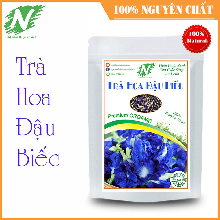 Hoa Đậu Biếc Sấy Khô Pha Trà, Làm Màu Thực Phẩm Thiên Nhiên (100g)