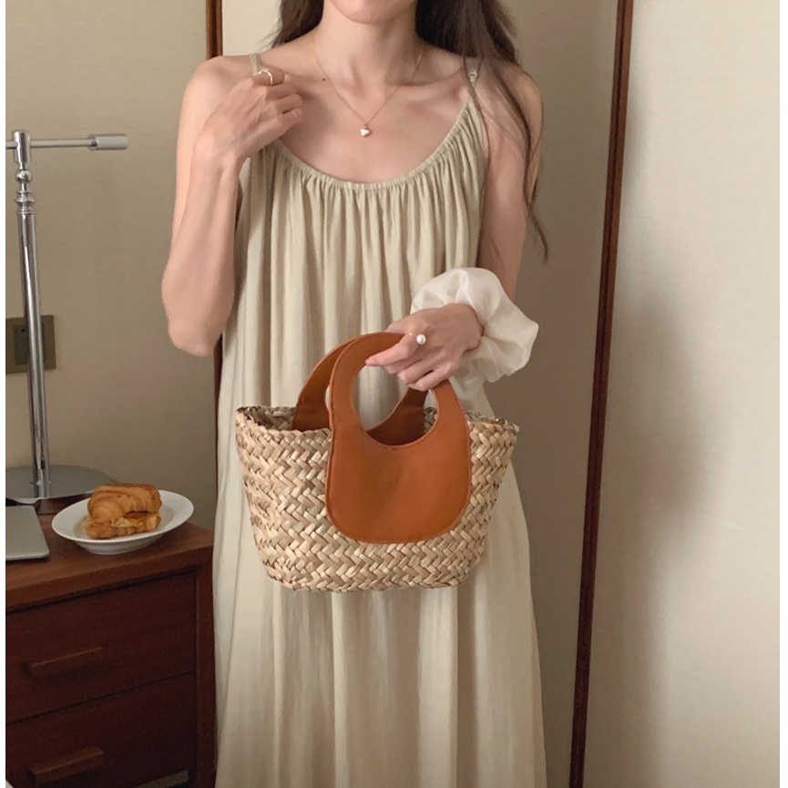 Đầm Hai Dây Xếp Ly Dáng Rộng Phong Cách Pháp Thanh Lịch 52754 3 Màu