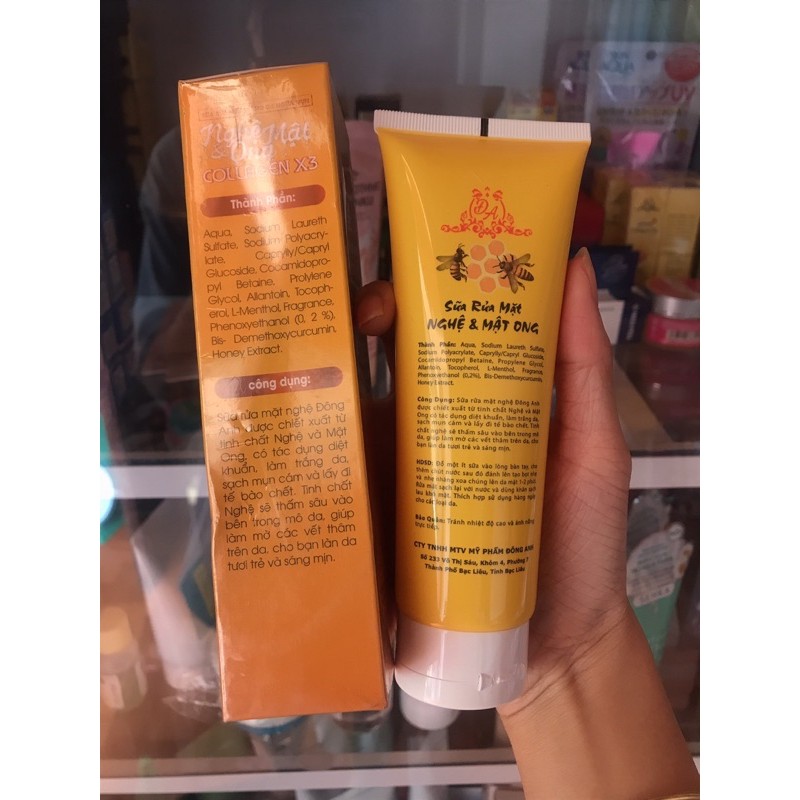 Sữa rửa mặt nghệ mật ong collagen x3