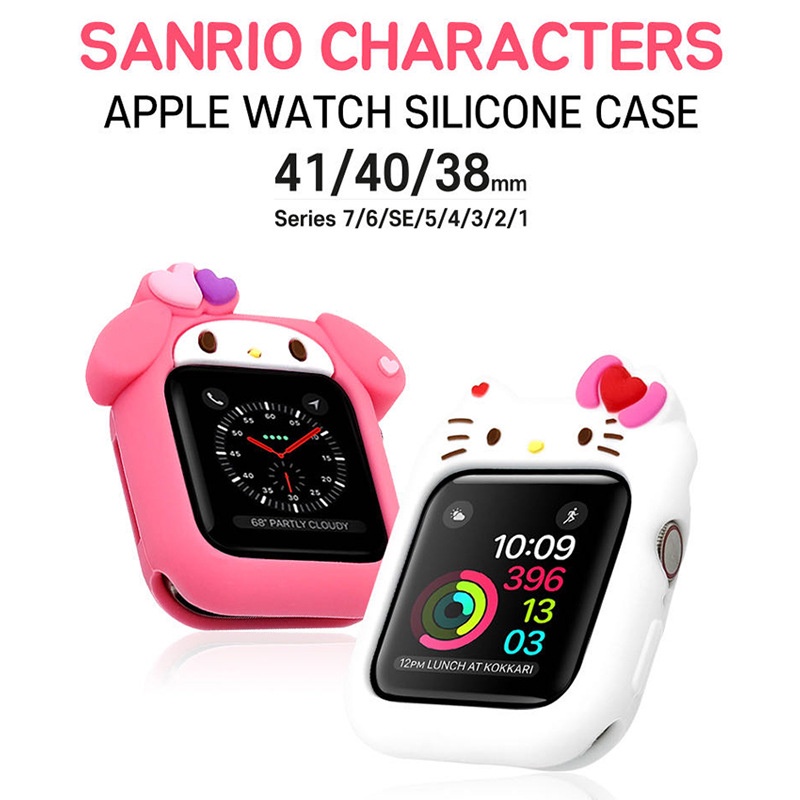 Ốp Bảo Vệ Bằng Silicone Mềm Hình Sanrio 3D Cho Apple Watch Series 7 / 6 / 5 / 4 / 3 / 2 / 1