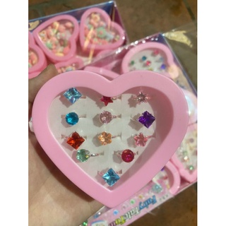 Hộp 12 chiếc nhẫn đá cho bé siêu đẹp
