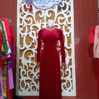 Bộ áo dài mẹ  vải nhung